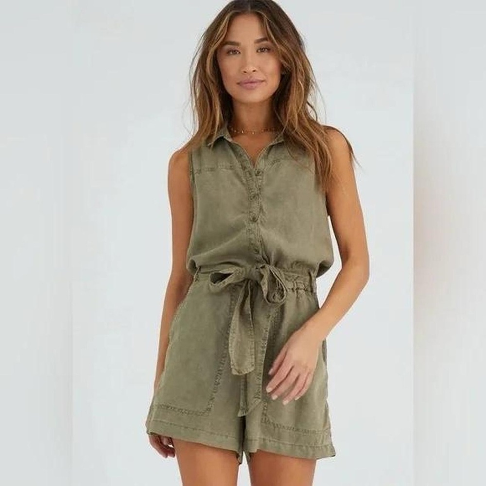 Bella Dahl Women's Green and Khaki Playsuit / Romper